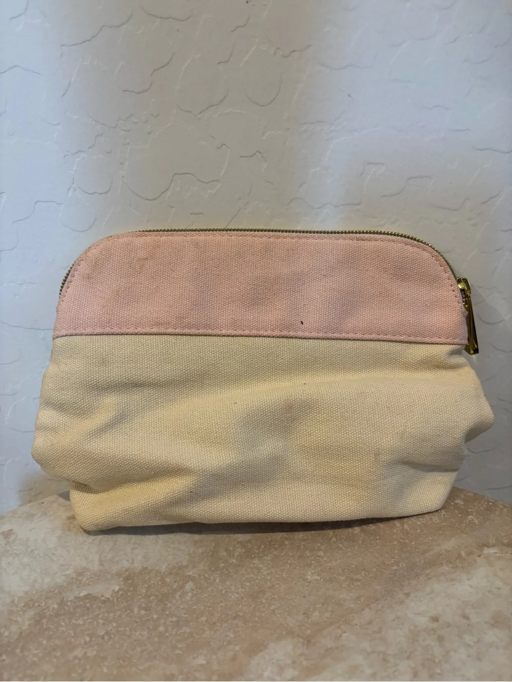 Marc Jacobs Daisy Pink and Yellow Daisy Canvas Cosmetic Pouch